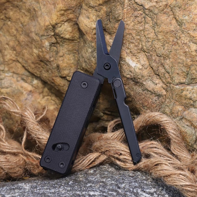 Roxon KS2E Noir Elite D2 Blade 13 in 1 Mini Multi Tool function pocket knife with big scissor, G10 handle and Pocket clip, good for Camping/Backpacking/Emergencies/EDC Multitool (D2 Steel Blade) - Image 4